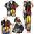 New Caledonia Bastille Day Family Matching Tank Maxi Dress and Hawaiian Shirt Tropical Turtle Hibiscus Polynesian Pattern