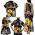 New Caledonia Bastille Day Family Matching Tank Maxi Dress and Hawaiian Shirt Tropical Turtle Hibiscus Polynesian Pattern