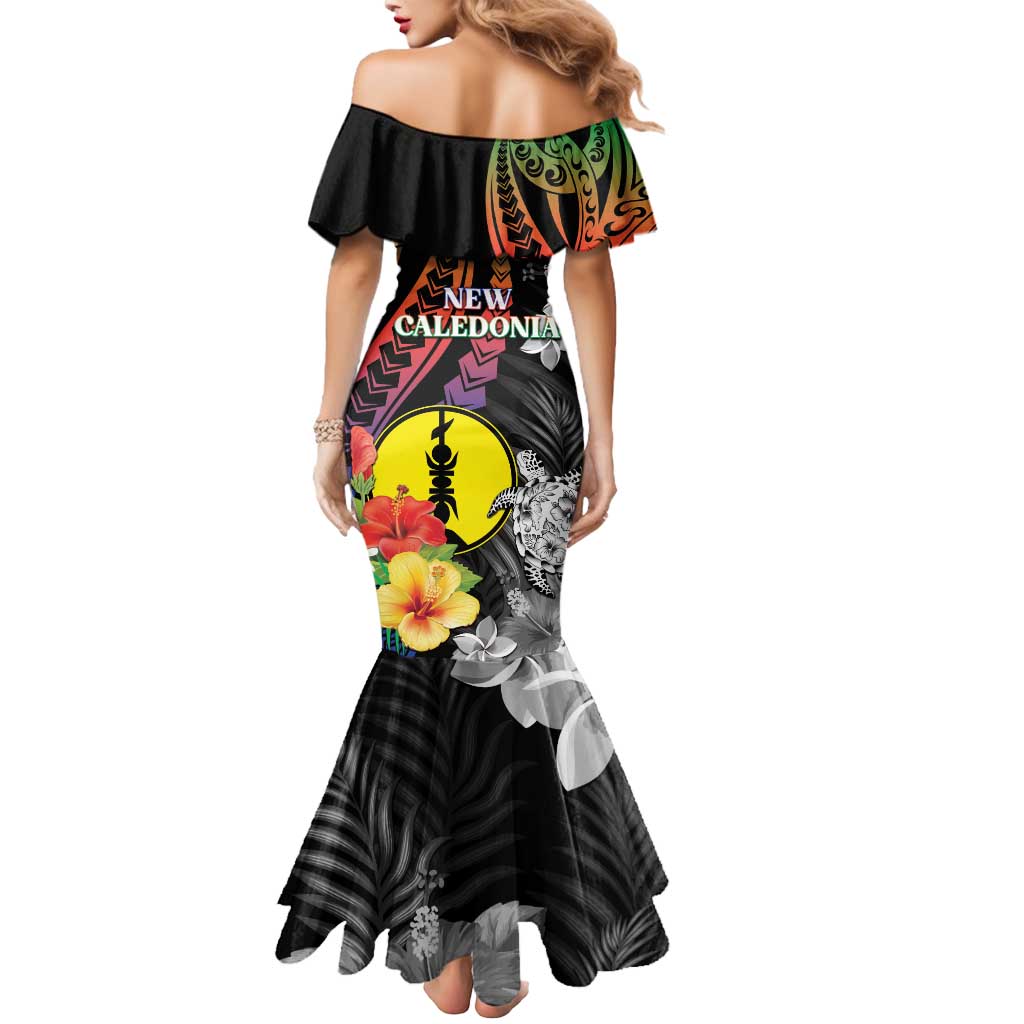 New Caledonia Bastille Day Mermaid Dress Tropical Turtle Hibiscus Polynesian Pattern LT05 - Polynesian Pride