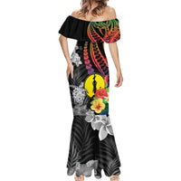 New Caledonia Bastille Day Mermaid Dress Tropical Turtle Hibiscus Polynesian Pattern LT05 - Polynesian Pride
