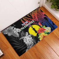New Caledonia Bastille Day Rubber Doormat Tropical Turtle Hibiscus Polynesian Pattern LT05 - Polynesian Pride