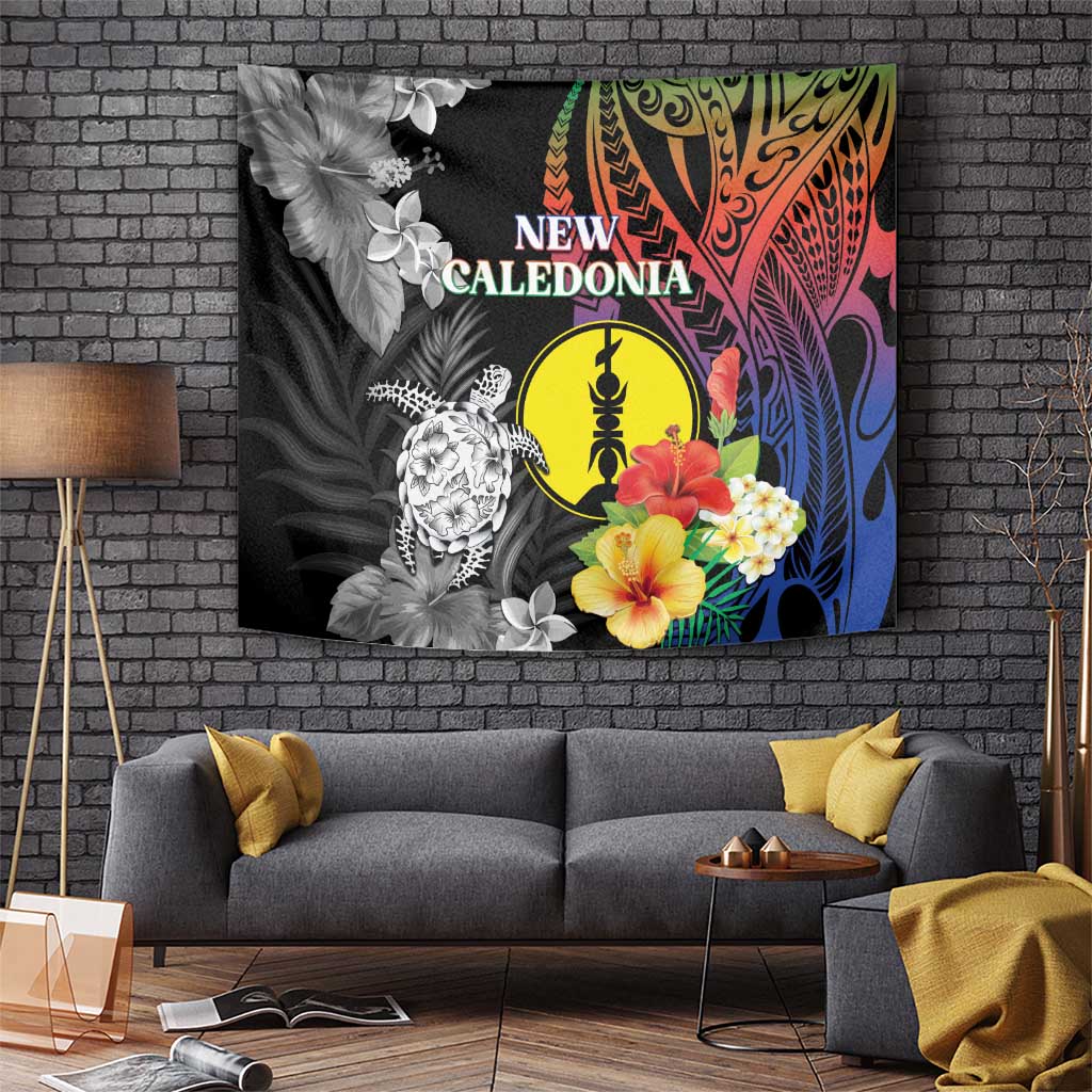 New Caledonia Bastille Day Tapestry Tropical Turtle Hibiscus Polynesian Pattern