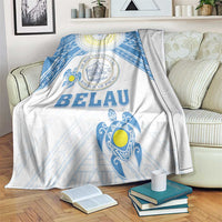 Palau Constitution Day Blanket Polynesian Turtle LT05 Blue - Polynesian Pride