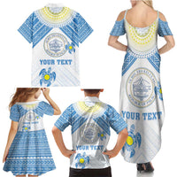 Personalised Palau Constitution Day Family Matching Summer Maxi Dress and Hawaiian Shirt Polynesian Turtle LT05 - Polynesian Pride