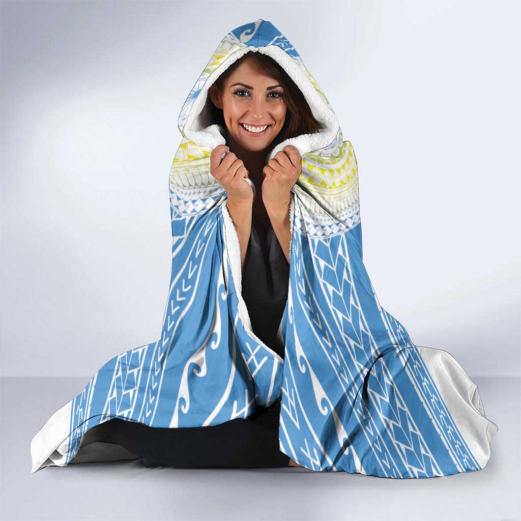 Palau Constitution Day Hooded Blanket Polynesian Turtle