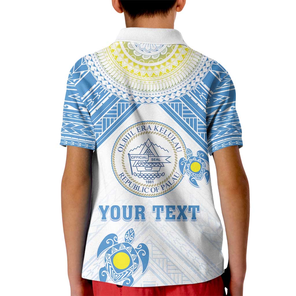 Personalised Palau Constitution Day Kid Polo Shirt Polynesian Turtle LT05 - Polynesian Pride