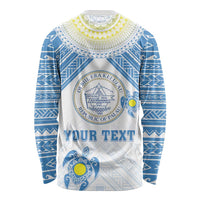 Personalised Palau Constitution Day Long Sleeve Shirt Polynesian Turtle LT05 - Polynesian Pride