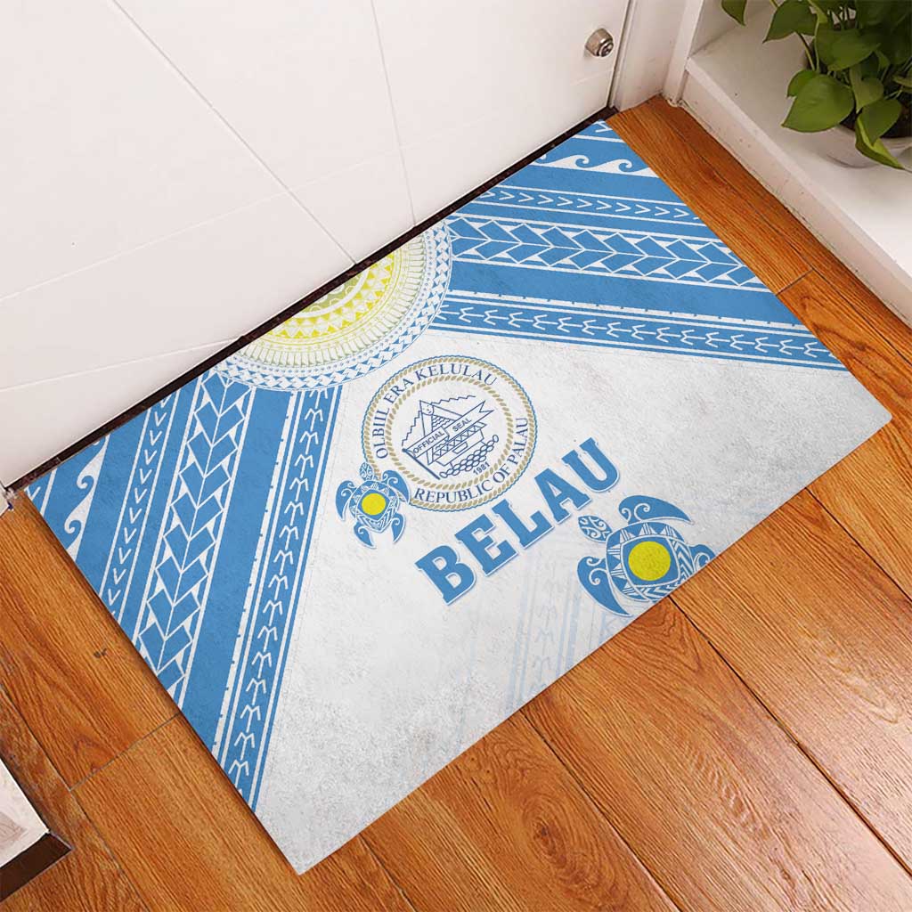 Palau Constitution Day Rubber Doormat Polynesian Turtle LT05 - Polynesian Pride
