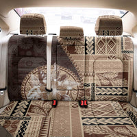 Samoa Siapo Elegant Back Car Seat Cover Hibiscus Chocolate Brown Motifs - Polynesian Pride