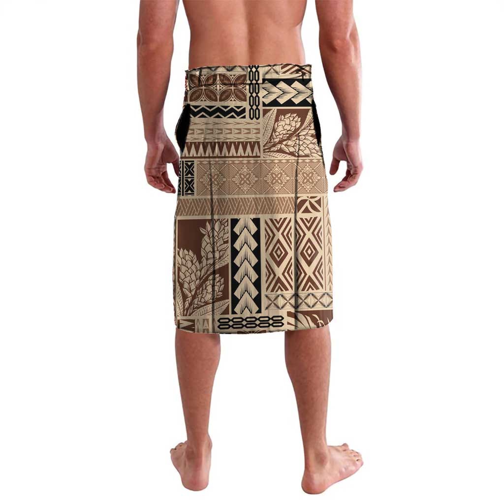 Samoa Siapo Elegant Lavalava Hibiscus Chocolate Brown Motifs - Polynesian Pride
