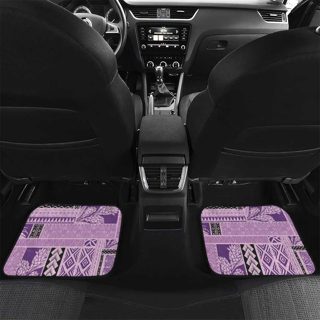 Samoa Siapo Elegant Car Mats Hibiscus Violet Motifs - Polynesian Pride