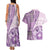 Samoa Siapo Elegant Couples Matching Tank Maxi Dress and Hawaiian Shirt Hibiscus Violet Motifs - Polynesian Pride