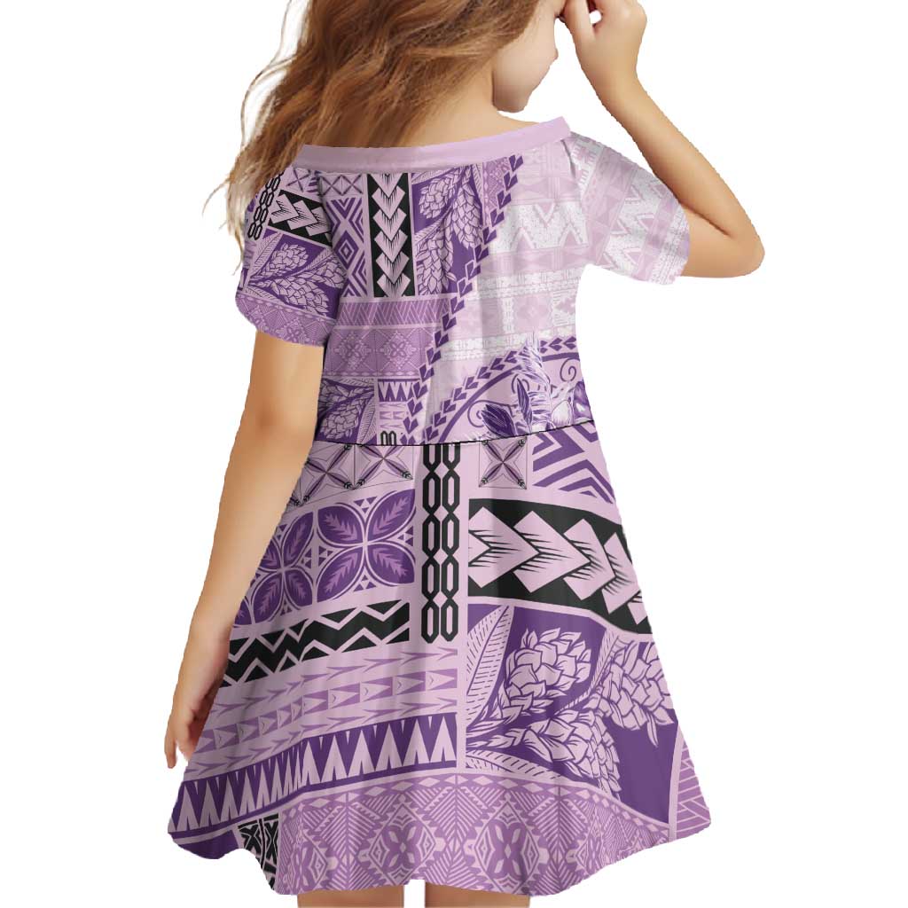 Samoa Siapo Elegant Family Matching Tank Maxi Dress and Hawaiian Shirt Hibiscus Violet Motifs - Polynesian Pride
