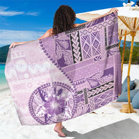 Samoa Siapo Elegant Sarong Hibiscus Violet Motifs LT05 One Size 44 x 66 inches Violet - Polynesian Pride
