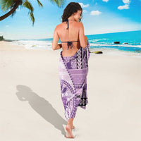 Samoa Siapo Elegant Sarong Hibiscus Violet Motifs LT05 - Polynesian Pride