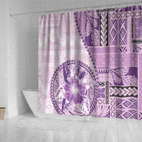 Samoa Siapo Elegant Shower Curtain Hibiscus Violet Motifs - Polynesian Pride