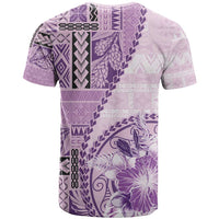 Samoa Siapo Elegant T Shirt Hibiscus Violet Motifs - Polynesian Pride