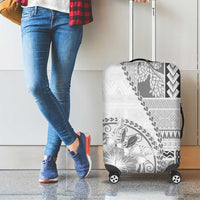 Samoa Siapo Elegant Luggage Cover Hibiscus White Motifs - Polynesian Pride