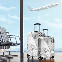 Samoa Siapo Elegant Luggage Cover Hibiscus White Motifs - Polynesian Pride