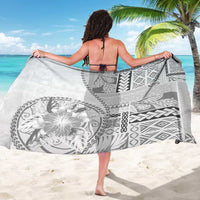 Samoa Siapo Elegant Sarong Hibiscus White Motifs LT05 - Polynesian Pride