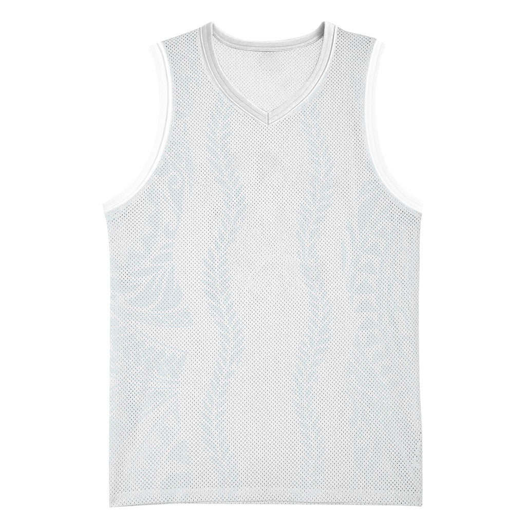 Samoa Lotu Tamaiti Basketball Jersey Teuila With Tribal Motifs LT05 Unisex White - Polynesian Pride