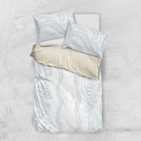 Samoa Lotu Tamaiti Bedding Set Teuila With Tribal Motifs LT05 US Twin 172cm x 218cm White - Polynesian Pride
