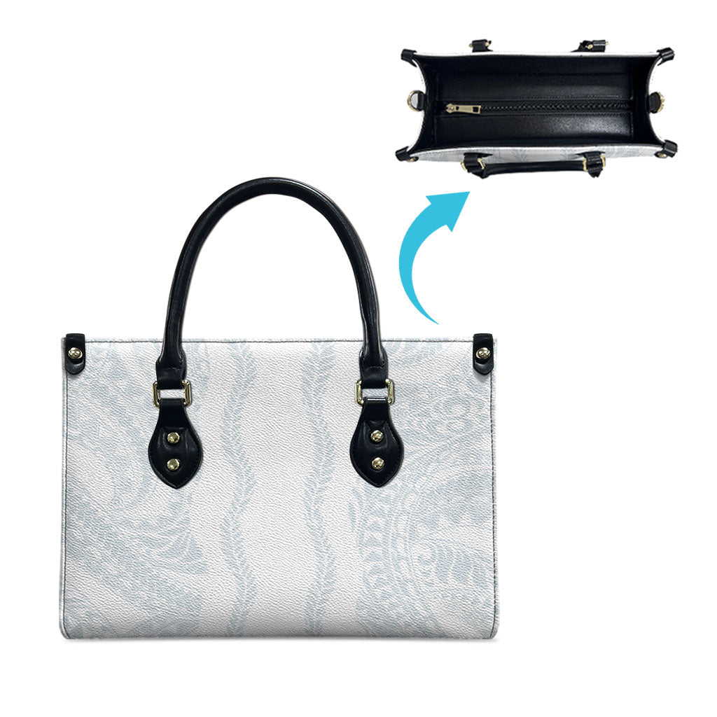 Samoa Lotu Tamaiti Leather Bag Teuila With Tribal Motifs LT05 - Polynesian Pride