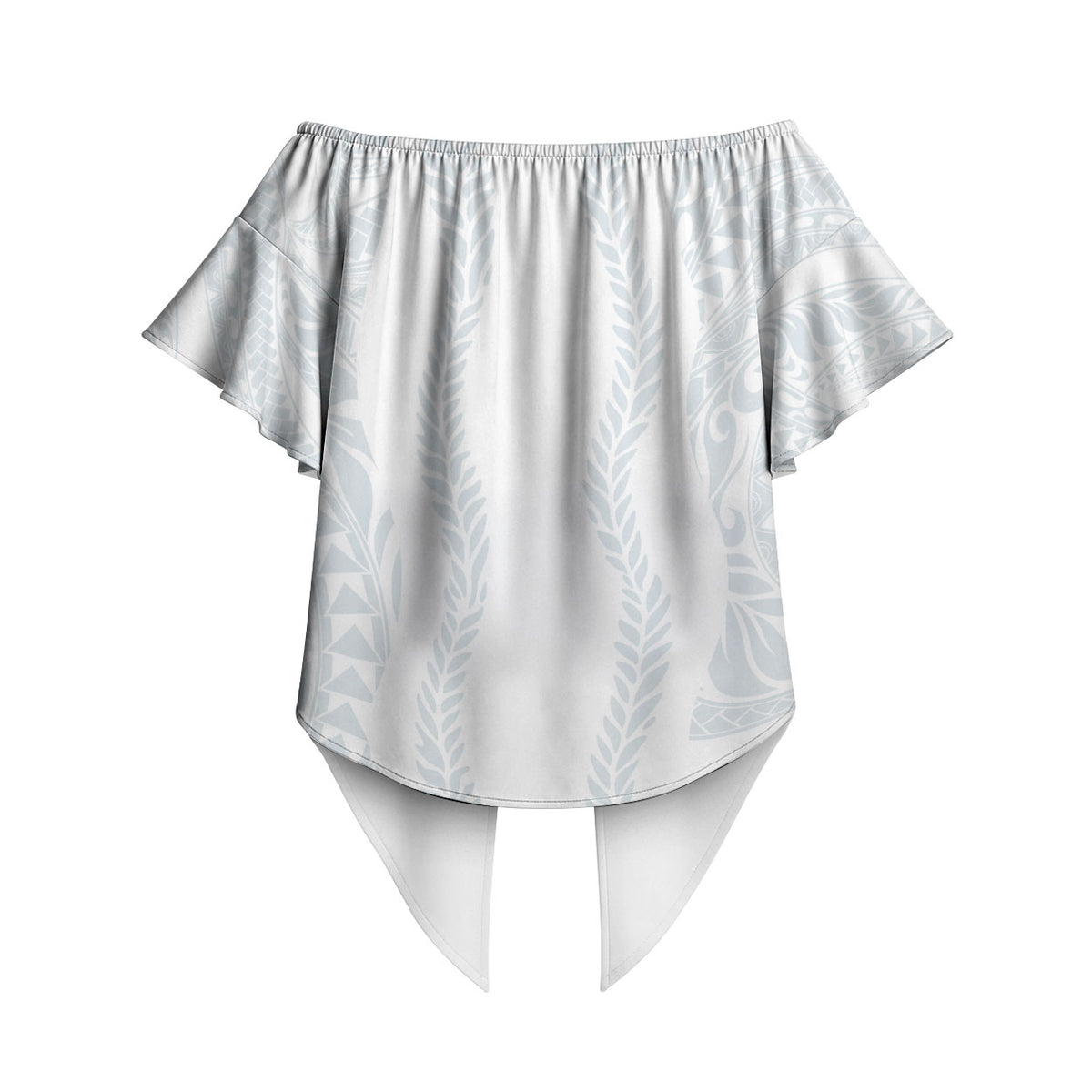 Samoa Lotu Tamaiti Off Shoulder Wrap Waist Top Teuila With Tribal Motifs LT05 - Polynesian Pride