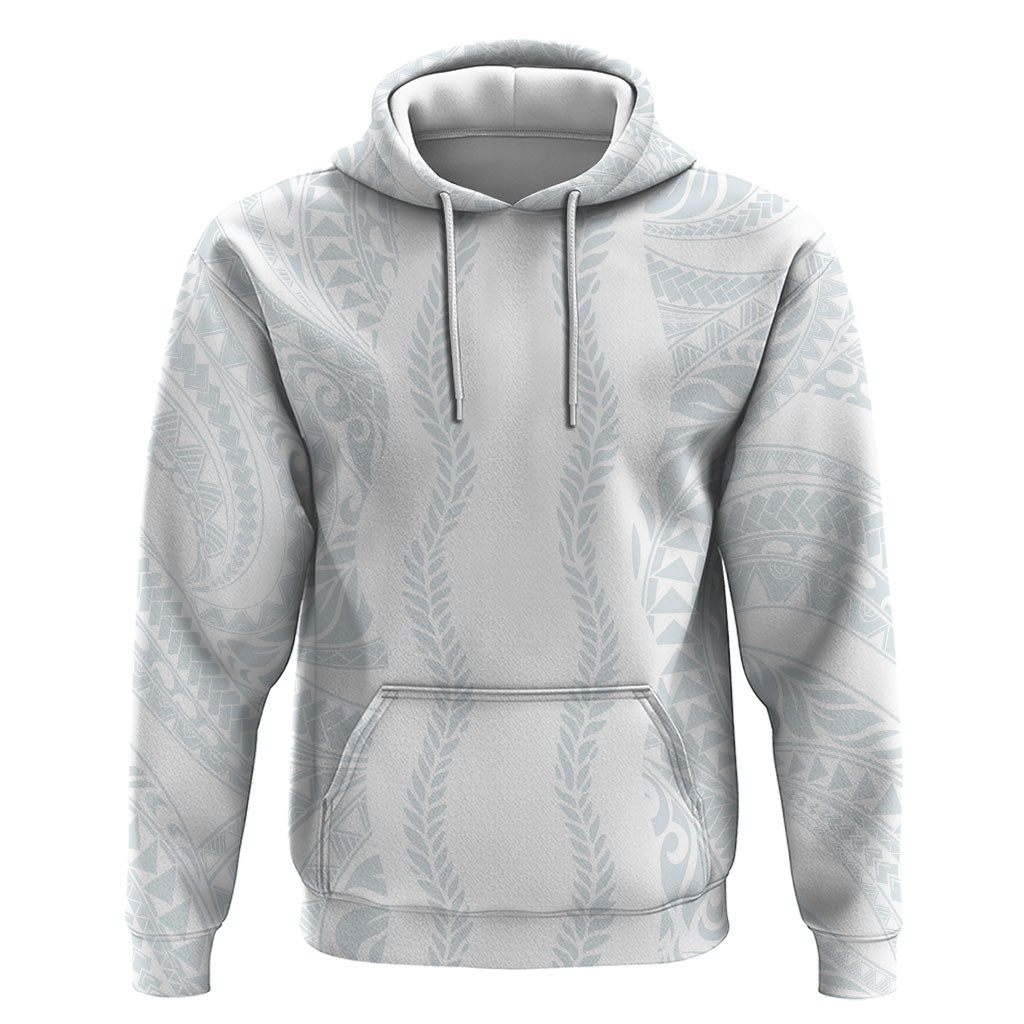 Samoa Lotu Tamaiti Zip Hoodie Teuila With Tribal Motifs LT05 Pullover Hoodie White - Polynesian Pride