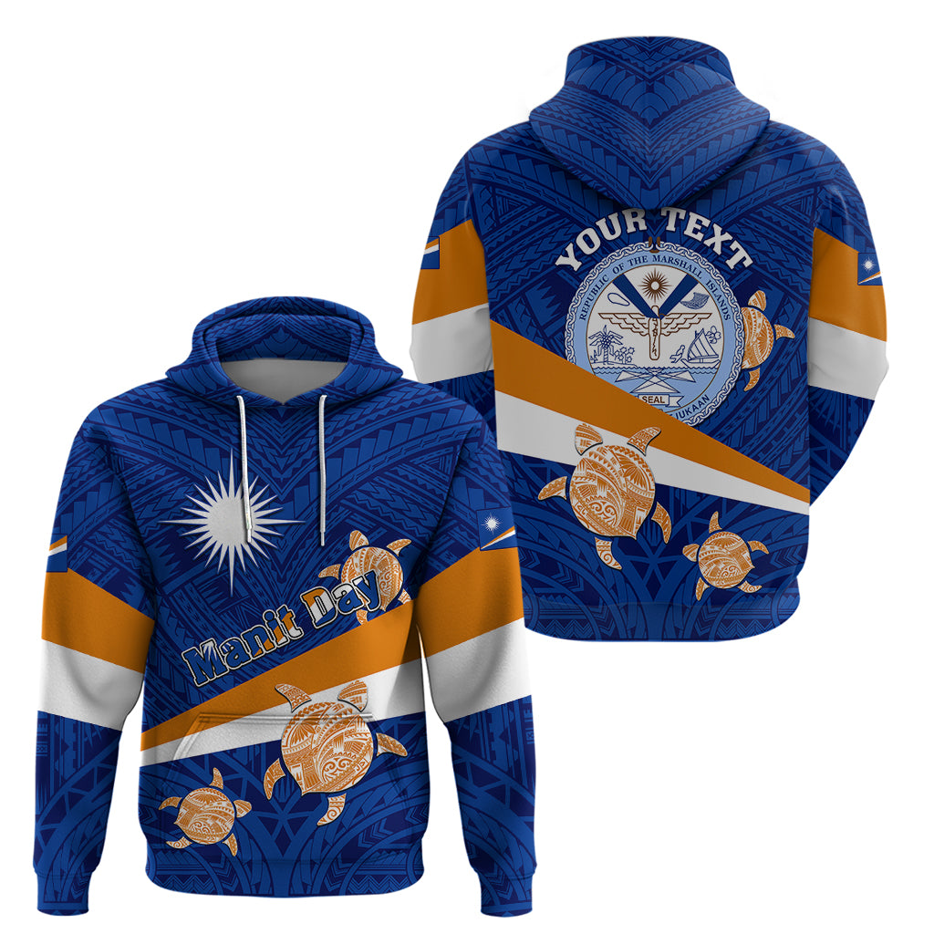 Personalized Marshall Islands Hoodie Manit Day Coat Of Arms With Polynesian Turtle LT05 - Polynesian Pride