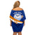 Personalized Marshall Islands Off Shoulder Short Dress Manit Day Coat Of Arms With Polynesian Turtle LT05 - Polynesian Pride