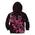 Breast Cancer Awareness Kid Hoodie Ribbon Polynesian Pattern Black Version LT05 - Polynesian Pride