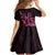 Breast Cancer Awareness Kid Short Sleeve Dress Ribbon Polynesian Pattern Black Version LT05 - Polynesian Pride