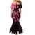 Breast Cancer Awareness Mermaid Dress Ribbon Polynesian Pattern Black Version LT05 - Polynesian Pride