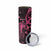 Personalised Breast Cancer Awareness Skinny Tumbler Ribbon Polynesian Pattern Black Version