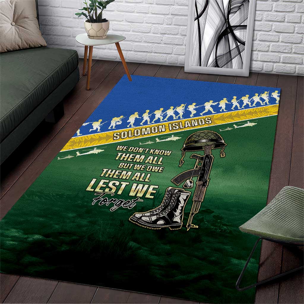 Solomon Islands Remembrance Day Area Rug Lest We Forget