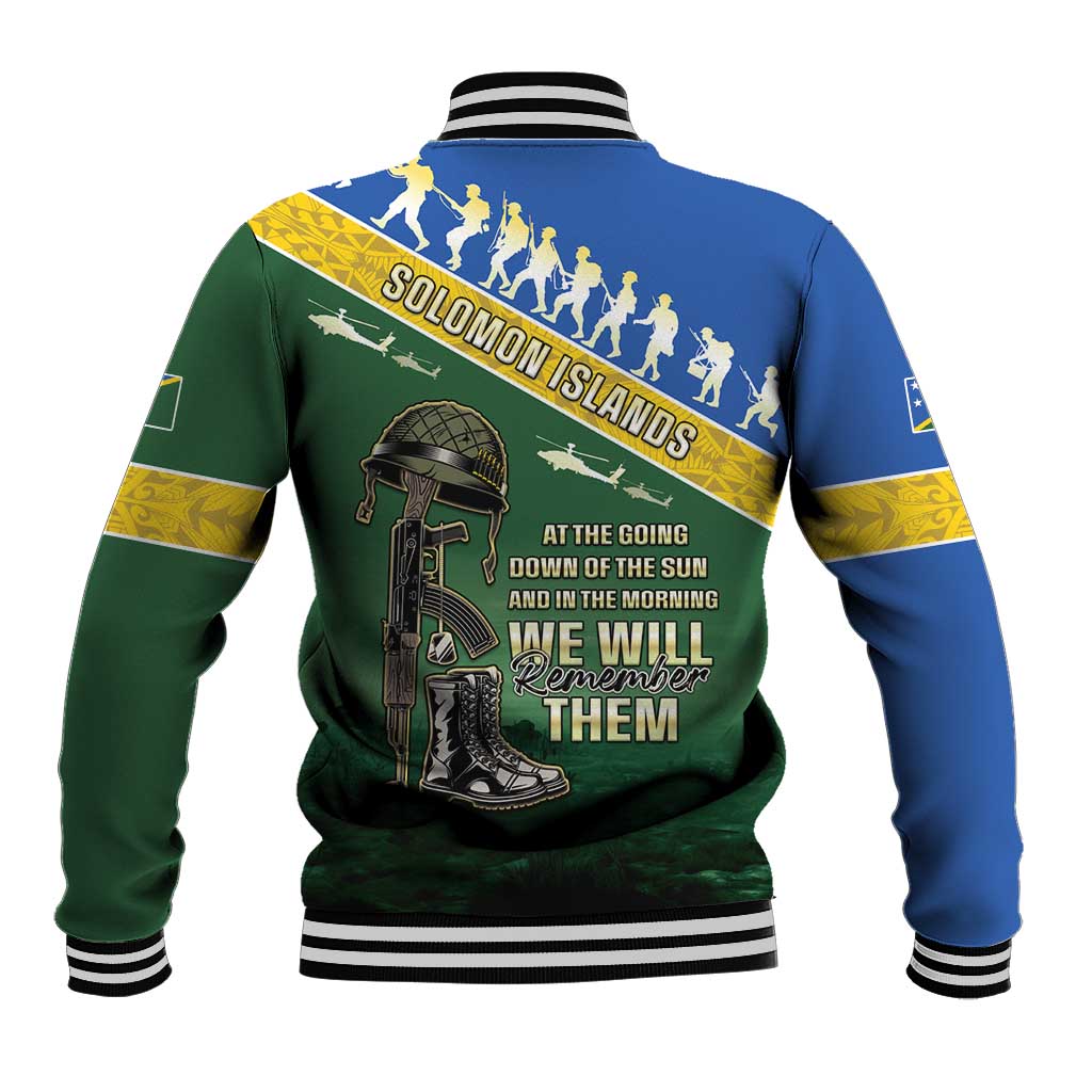 Solomon Islands Remembrance Day Baseball Jacket Lest We Forget
