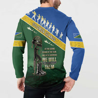Solomon Islands Remembrance Day Button Sweatshirt Lest We Forget