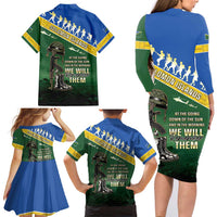 Solomon Islands Remembrance Day Family Matching Long Sleeve Bodycon Dress and Hawaiian Shirt Lest We Forget LT05 - Polynesian Pride
