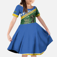 Solomon Islands Remembrance Day Family Matching Off The Shoulder Long Sleeve Dress and Hawaiian Shirt Lest We Forget LT05 Daughter's Dress Green - Polynesian Pride