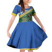 Solomon Islands Remembrance Day Family Matching Off Shoulder Short Dress and Hawaiian Shirt Lest We Forget LT05 Daughter's Dress Green - Polynesian Pride