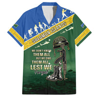 Solomon Islands Remembrance Day Family Matching Off Shoulder Short Dress and Hawaiian Shirt Lest We Forget LT05 Dad's Shirt - Short Sleeve Green - Polynesian Pride