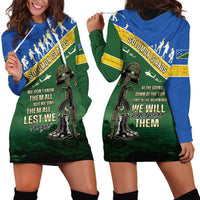 Solomon Islands Remembrance Day Hoodie Dress Lest We Forget LT05 - Polynesian Pride