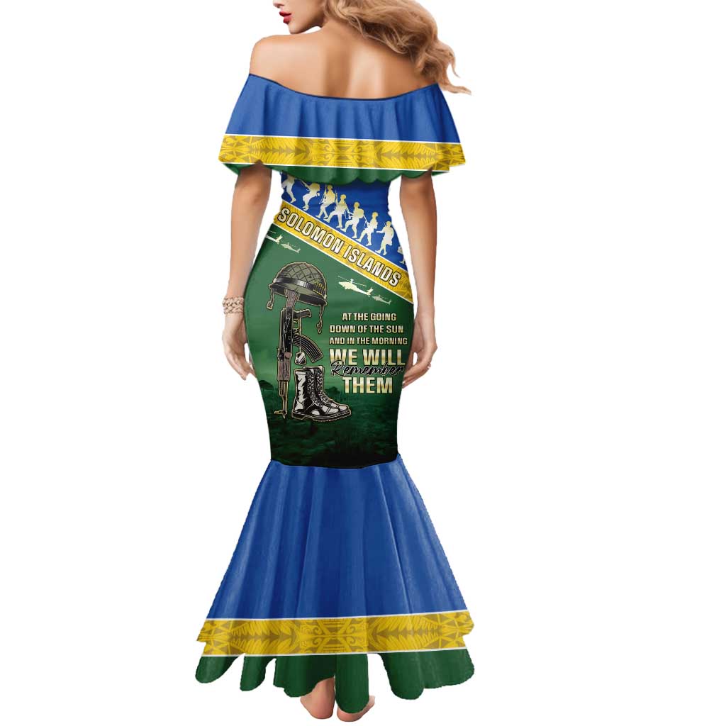 Solomon Islands Remembrance Day Mermaid Dress Lest We Forget LT05 - Polynesian Pride