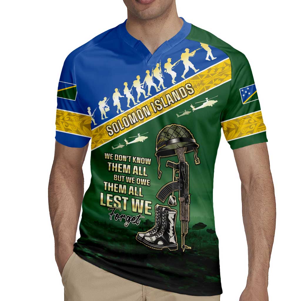 Solomon Islands Remembrance Day Rugby Jersey Lest We Forget