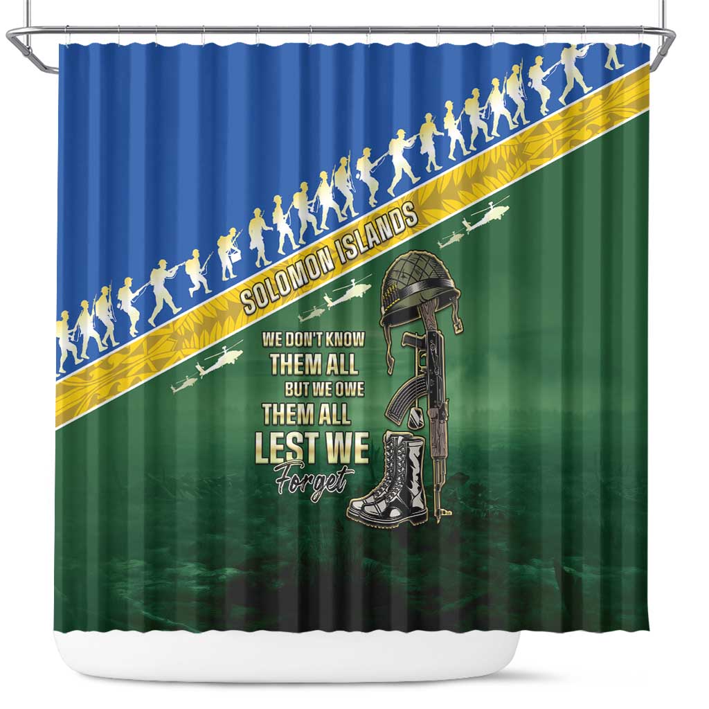 Solomon Islands Remembrance Day Shower Curtain Lest We Forget