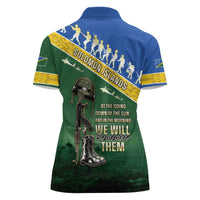 Solomon Islands Remembrance Day Women Polo Shirt Lest We Forget