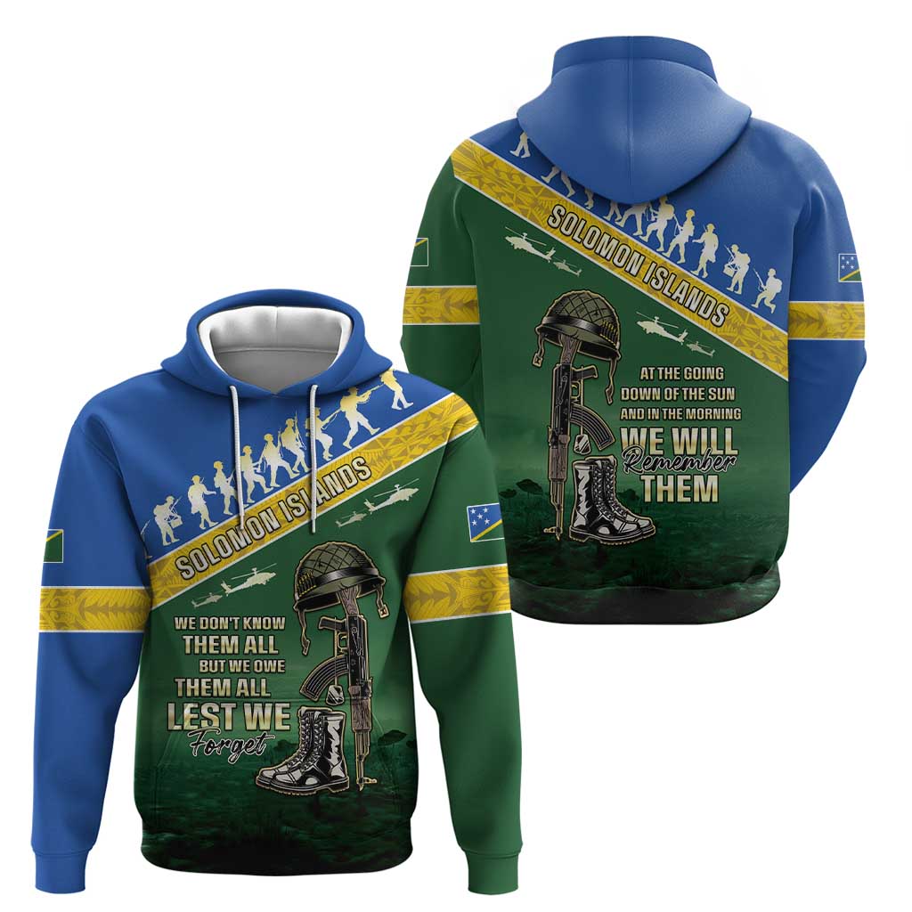 Solomon Islands Remembrance Day Zip Hoodie Lest We Forget