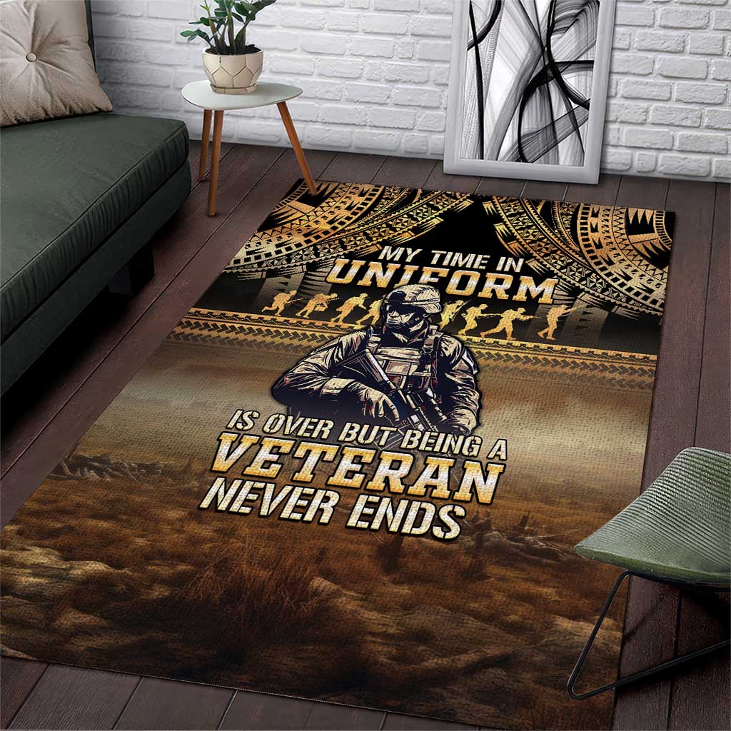 Polynesia Veterans Day Area Rug Thank You Veterans Polynesian Pattern