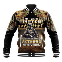 Polynesia Veterans Day Baseball Jacket Thank You Veterans Polynesian Pattern LT05 Unisex Gold - Polynesian Pride